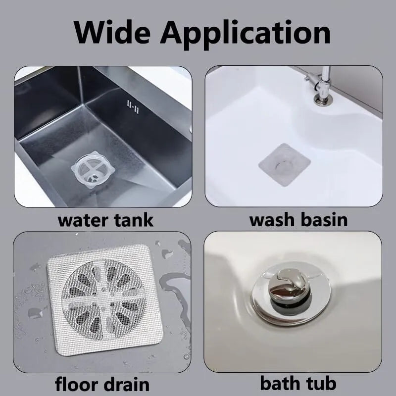 Pack of 10 Anti-Insect Multi-Purpose Drain Filters for Kitchen & Bathroom