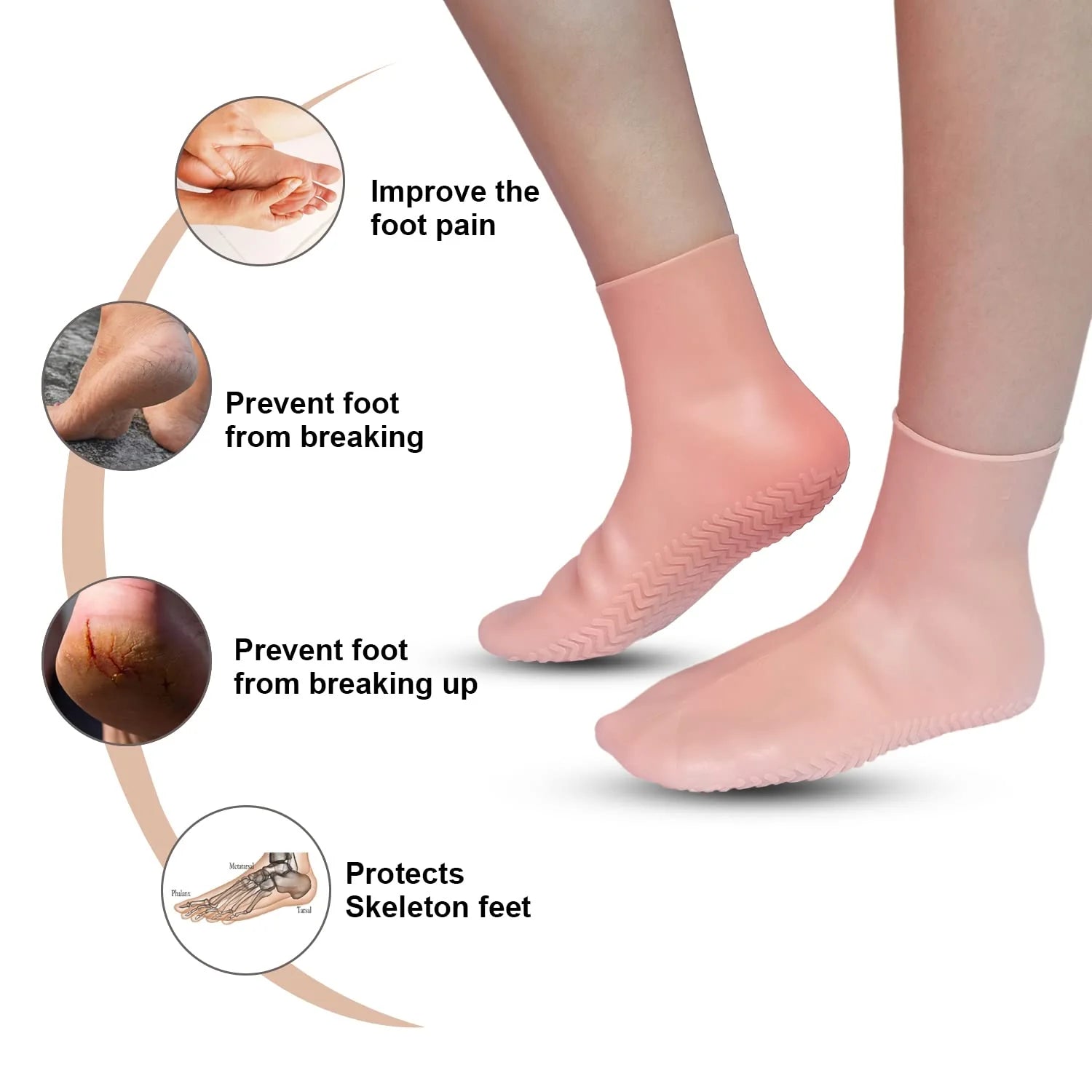 Anti Slip Silicone Moisturizing Socks
