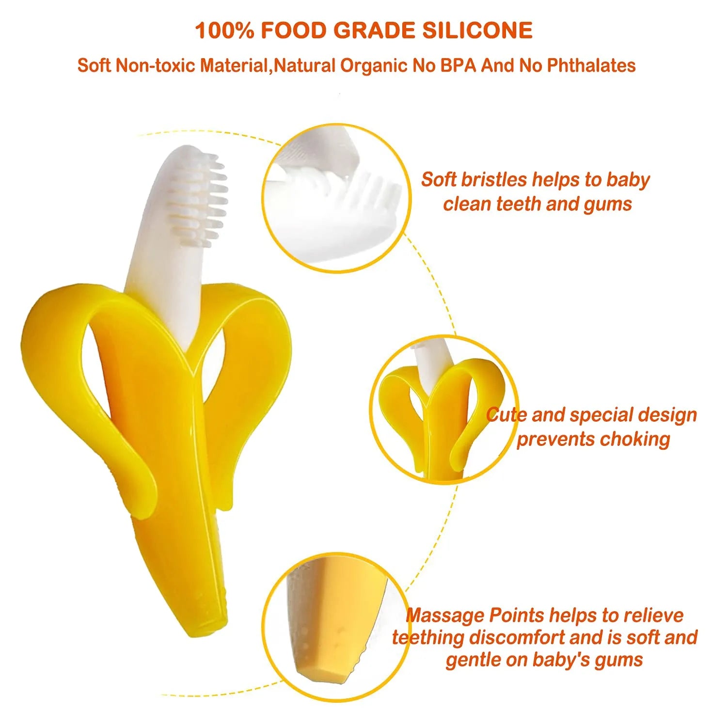 Soft Banana Silicone Baby Teether