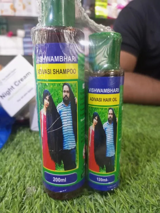 Vishwambhari Adivasi Shampoo & Hair Oil Bundle