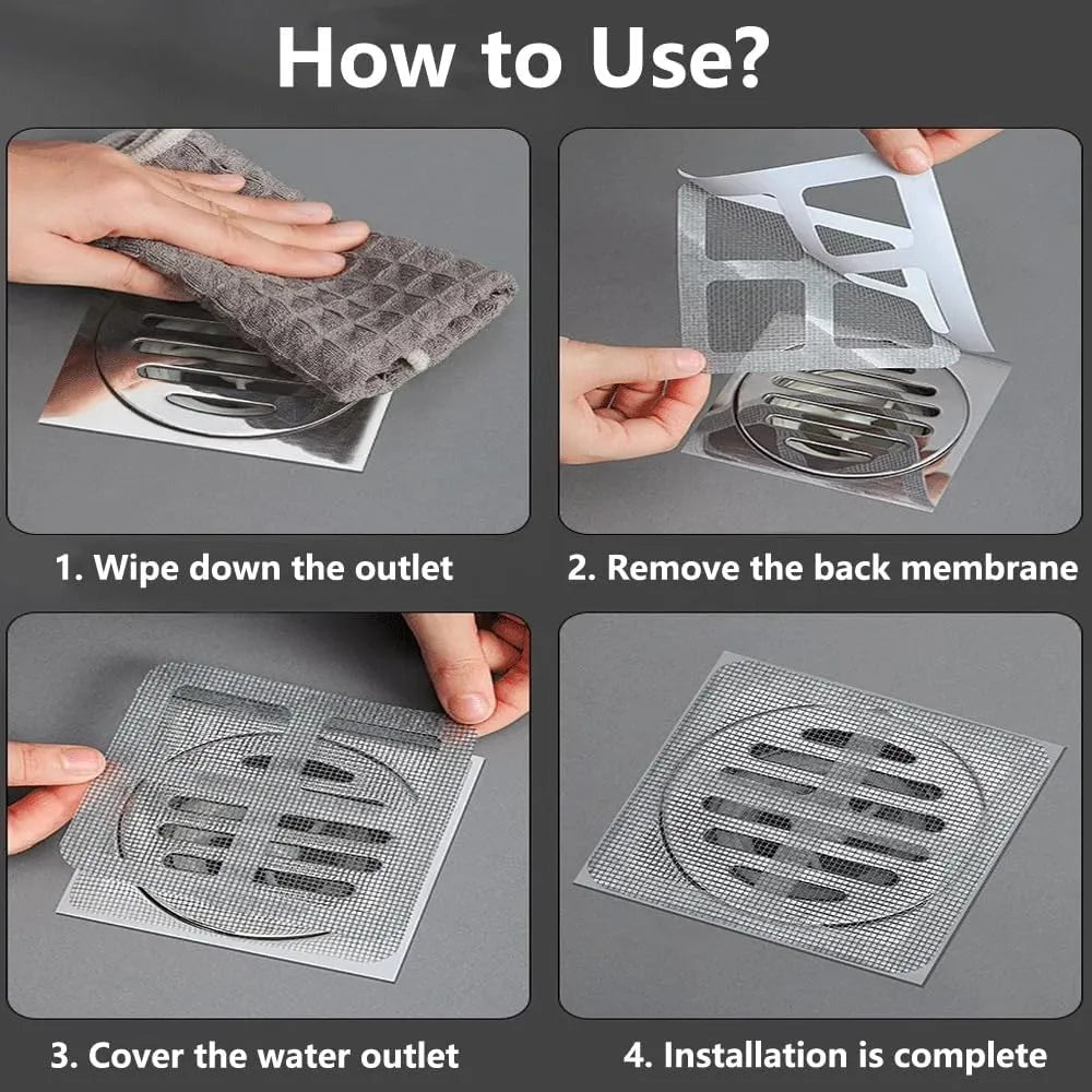 Pack of 10 Anti-Insect Multi-Purpose Drain Filters for Kitchen & Bathroom