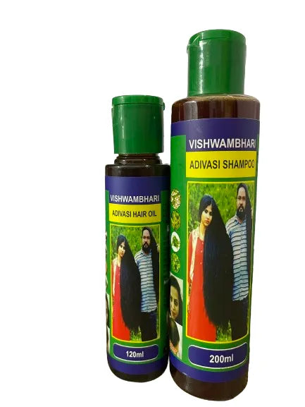 Vishwambhari Adivasi Shampoo & Hair Oil Bundle