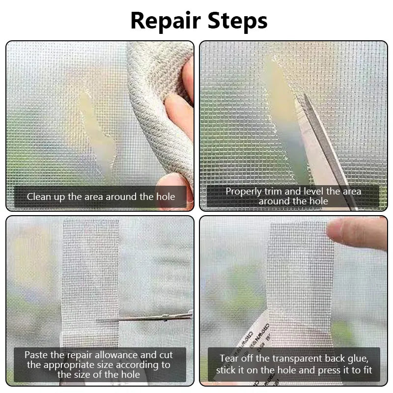 Strong Self Adhesive Window Net Screen Repair Patch Tape For Covering Up Holes Tears Anti Insect Mosquito Mesh