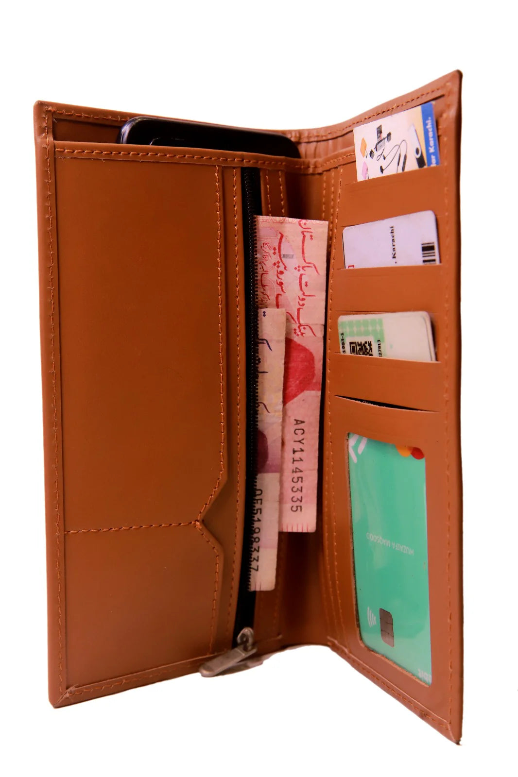 Zipper Long Wallet – Brown