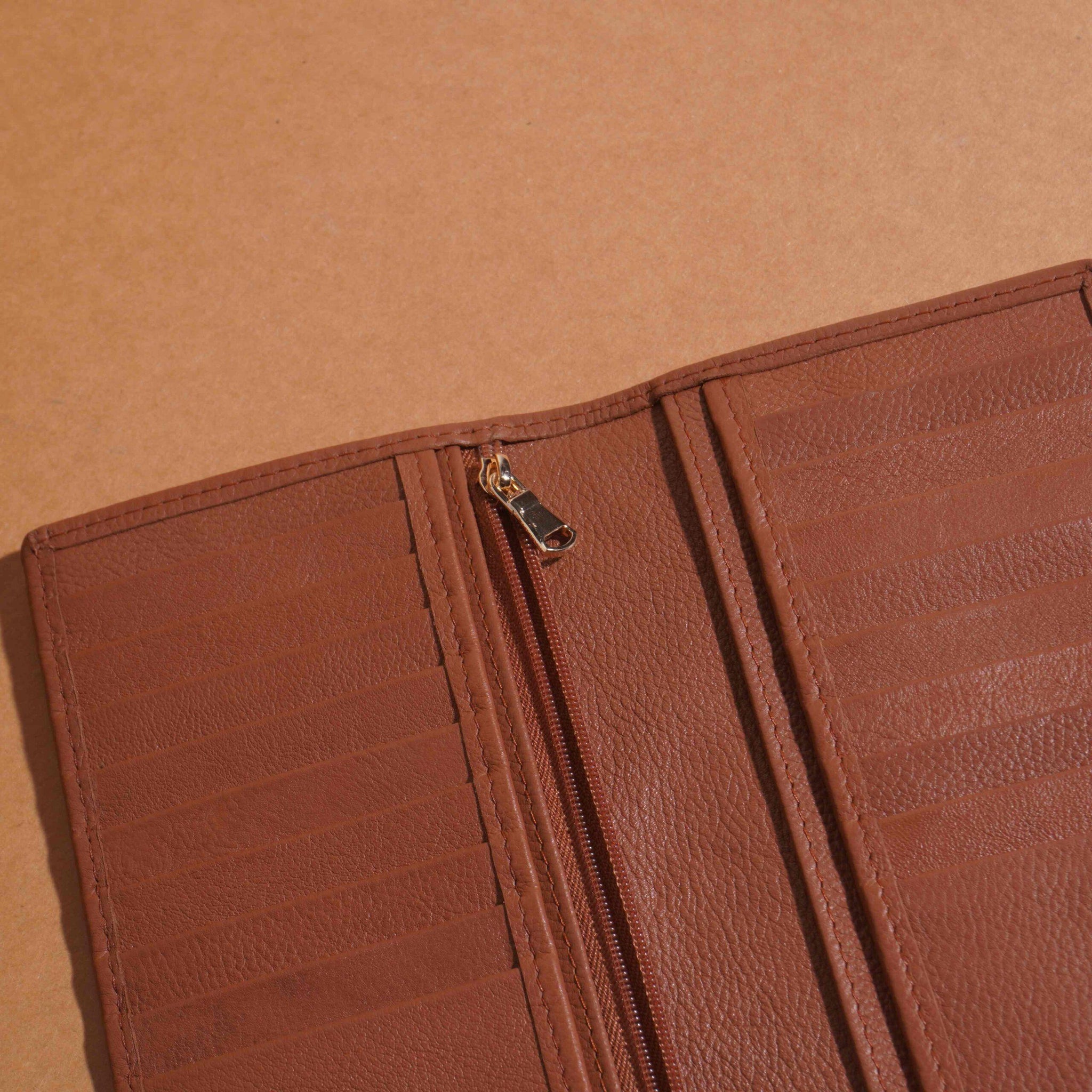 Zipper Long Wallet – Brown