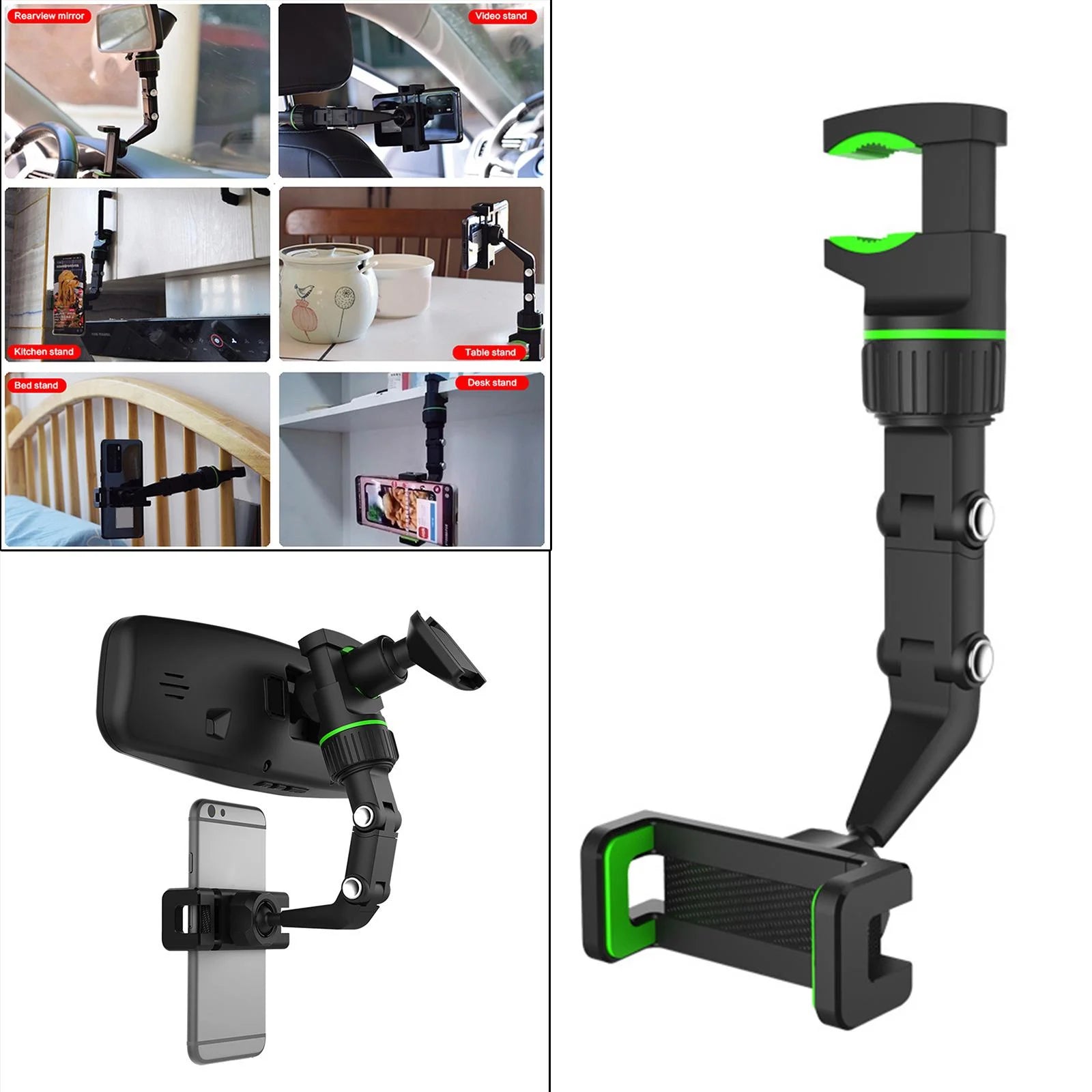 Multifunctional Rearview Mirror Car Mobile Holder